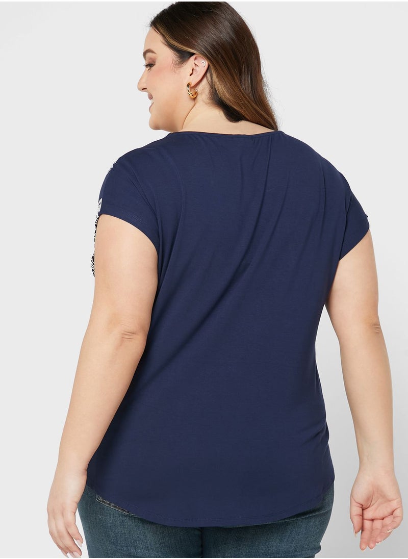 Avenue Printed Round Neck Top  - Image 2