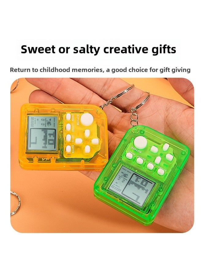 Handheld Mini Game Console Large Square Keychain Pendant Stationery Store Gift Toy-Color:Macaron Powder  - Image 4