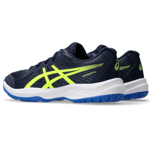 ASICS Kid's Upcourt 6 Grade School Volleyball Shoes, 2, Midnight/Safety Yellow - Image 3