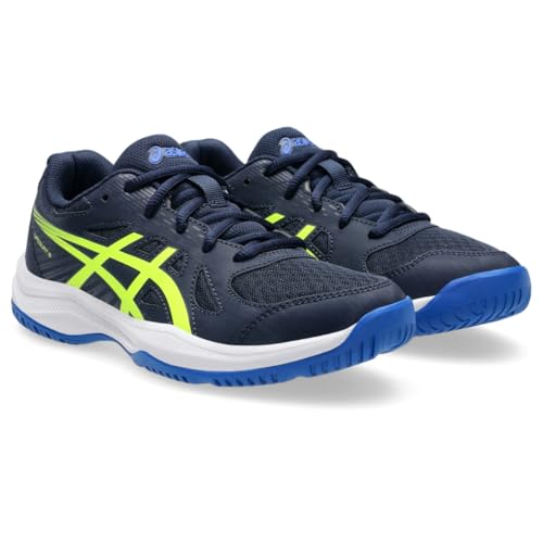 ASICS Kid's Upcourt 6 Grade School Volleyball Shoes, 2, Midnight/Safety Yellow - Image 2