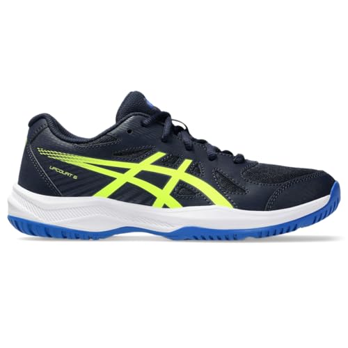 ASICS Kid's Upcourt 6 Grade School Volleyball Shoes, 2, Midnight/Safety Yellow - Image 1