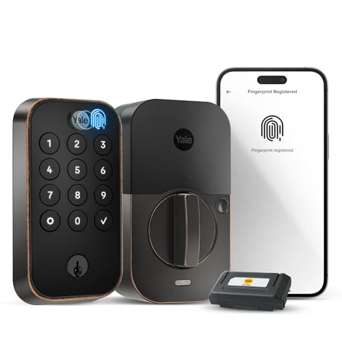 Yale Assure Lock 2 Touch Deadbolt, Oil Rubbed Bronze Keyed Fingerprint Smart Door Lock with Wi-Fi Connected Touch Keypad and Fingerprint Scanner for Code Entry and Remote Access, YRD410-F-WF1-0BP - Image 1