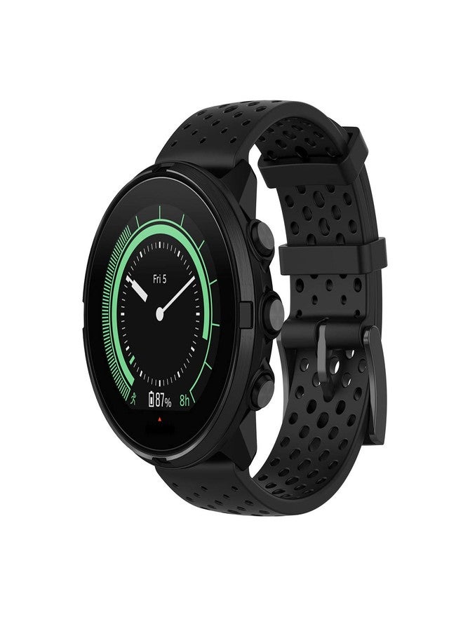 INF سوار سيليكون رياضي من INF متوافق مع ساعات Suunto 7/9 / 9Baro / D5 / Spartan/Fossil Nate/Q، سوار بديل من السيليكون، سوار رياضي للرجال والنساء، أسود - Image 3