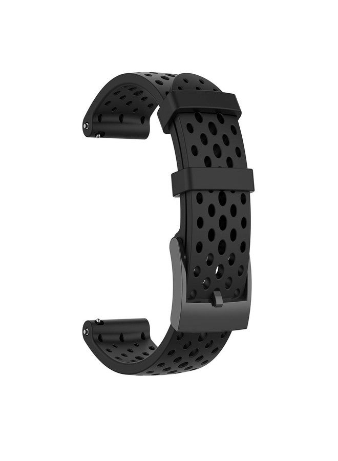 INF سوار سيليكون رياضي من INF متوافق مع ساعات Suunto 7/9 / 9Baro / D5 / Spartan/Fossil Nate/Q، سوار بديل من السيليكون، سوار رياضي للرجال والنساء، أسود - Image 2