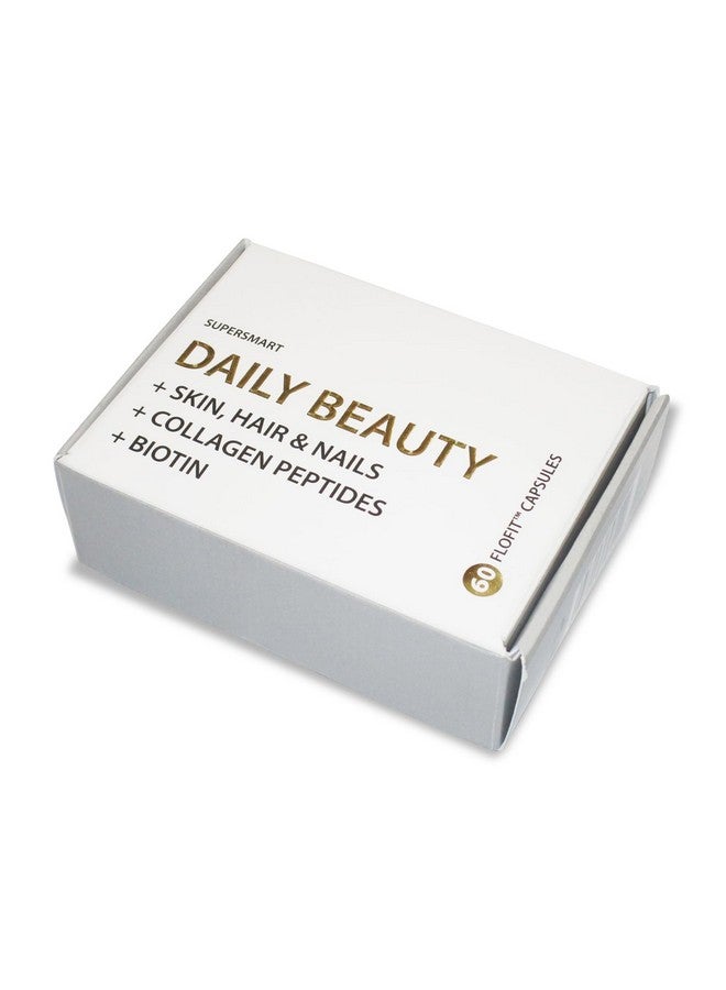 Supersmart - Daily Beauty (Patented & High Potency) - with Verisol Collagen Peptides, Hyaluronic Acid, Soluble Keratin, Biotin | Non-GMO & No fillers & Gluten Free - 60 Flofit Capsules - Image 1