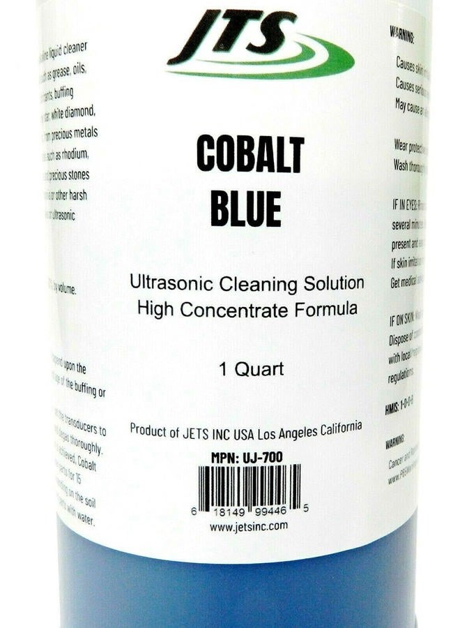 JTS Jewelry Ultrasonic Cleaning Solution Cobalt Blue 1 Quart Clean Jewelry Compounds Made in USA - Image 2