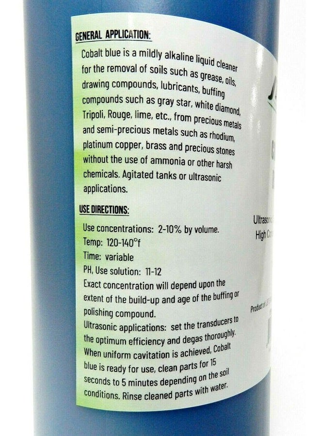 JTS Jewelry Ultrasonic Cleaning Solution Cobalt Blue 1 Quart Clean Jewelry Compounds Made in USA - Image 3