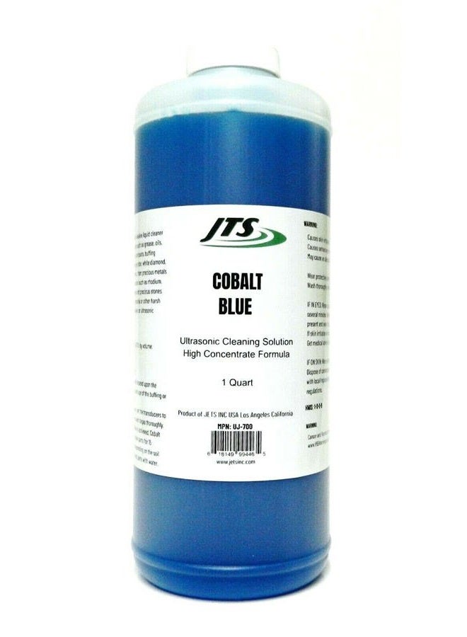 JTS Jewelry Ultrasonic Cleaning Solution Cobalt Blue 1 Quart Clean Jewelry Compounds Made in USA - Image 1