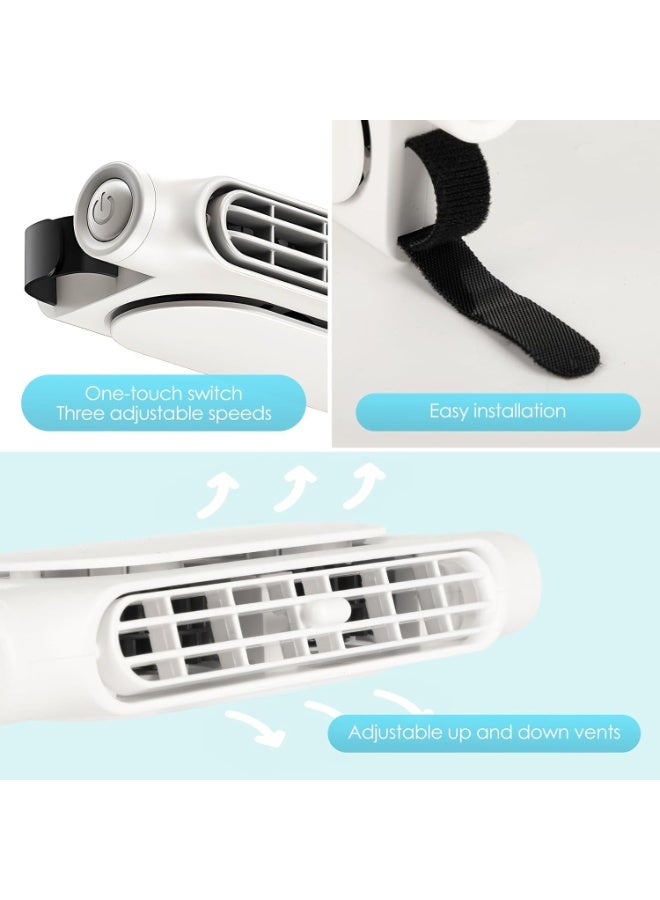 BlueFire Car Headrest Cooling Fan – 3 Speeds Adjustable Dual-Turbine Car Seat Fan, USB Powered Rear Headrest Fan Cooler for Backseat, Portable Car Interior Air Circulator with Silent Operation & Universal Fit – Summer Car Accessories for Passengers, Kids & Pets - Image 2