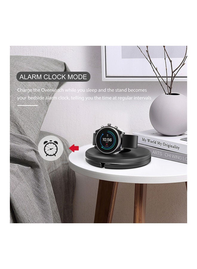 Portable Watch Charger Stand With Charging Cable For Fossil Gen 4/Gen 5 Black - Image 2
