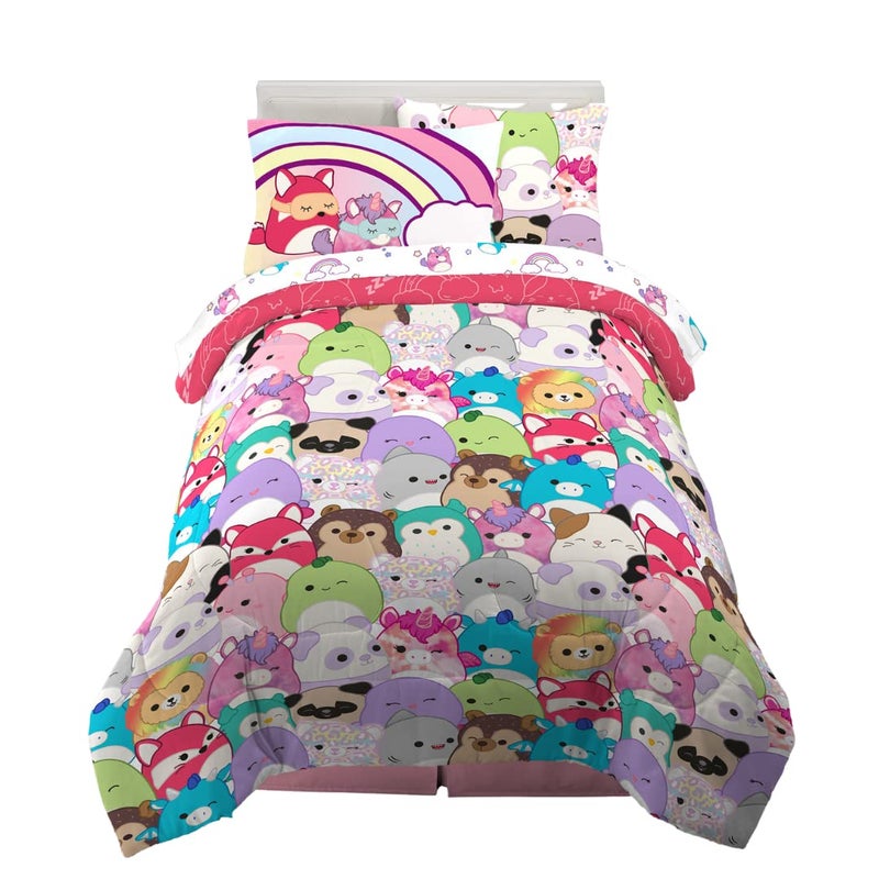 Franco Franco Squishmallows Bedding Super Soft Comforter and Sheet Set with Sham 5 Piece Twin Size 