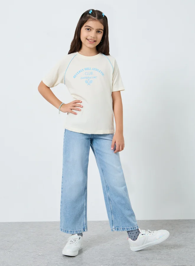 Styli Teens Off White Raglan Sleeve T-Shirt