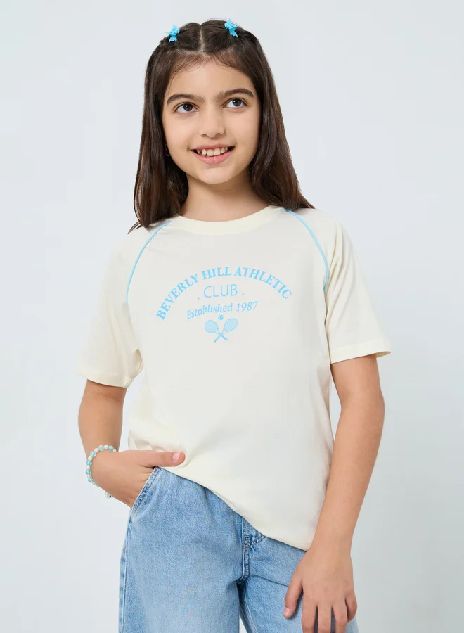Styli Teens Off White Raglan Sleeve T-Shirt