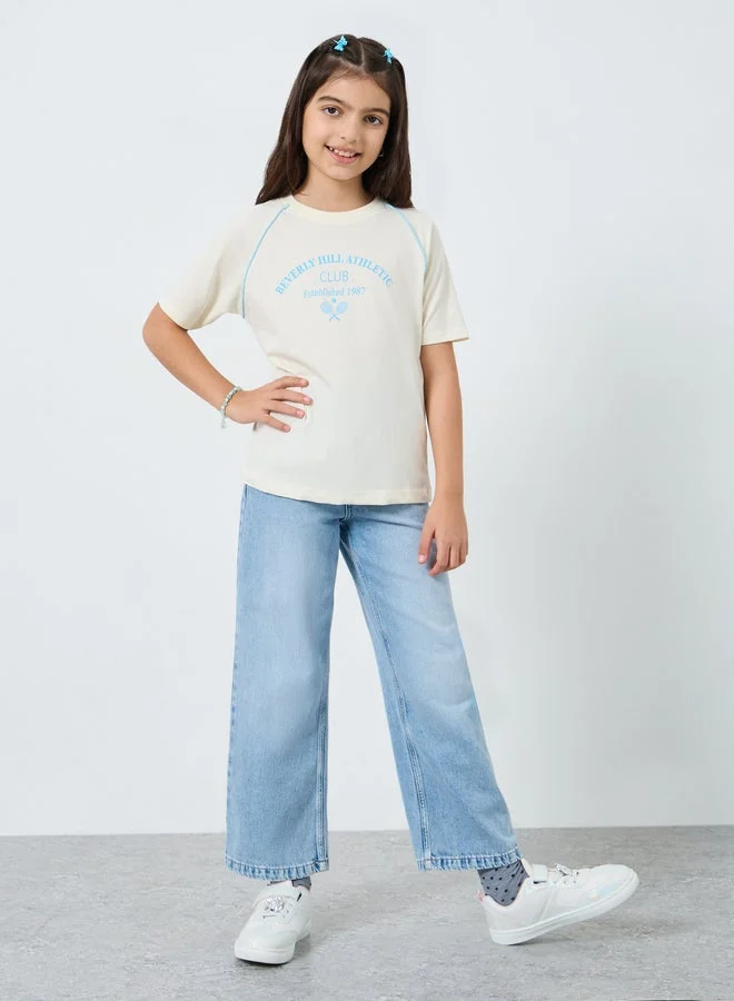 Styli Teens Off White Raglan Sleeve T-Shirt