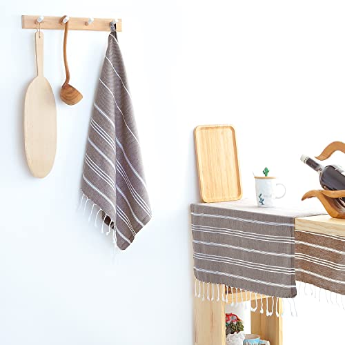 Cacala 100% Turkish Cotton Kitchen Tea Towels, Highly Absorbent Luxury Soft Quick Drying Dish Towel with Hanging Loop for Gym, Yoga, Bath, Sports, Cleaning and Kitchen (23 x 36) - Image 2