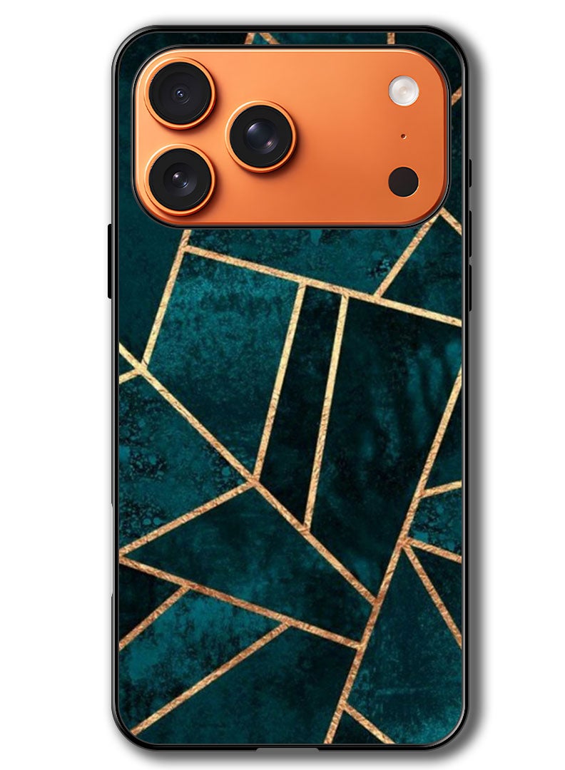 Theodor Case Compatible with Apple iPhone 17 Pro Max 6.9 Inch Protection Shockproof Bumper Cover Green Geometrical - Image 1