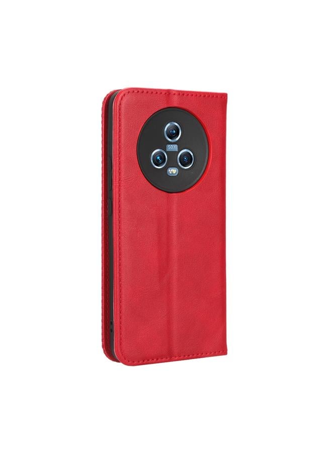 S-TOP Case For Honor Magic5 Magnetic Buckle Retro Texture Leather Phone Case - Image 3