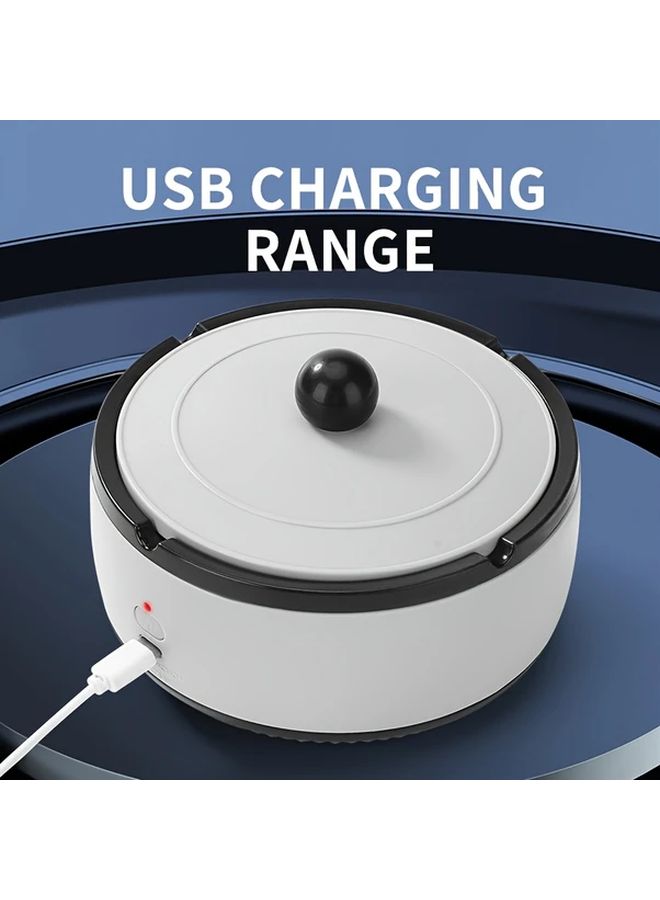 Smart Rechargeable Ashtray In Grey With 360 Degree Rotating Usb Power And Built In Battery Odor Eliminator For Home Office Creative Modern Design Durable Plastic - Image 5