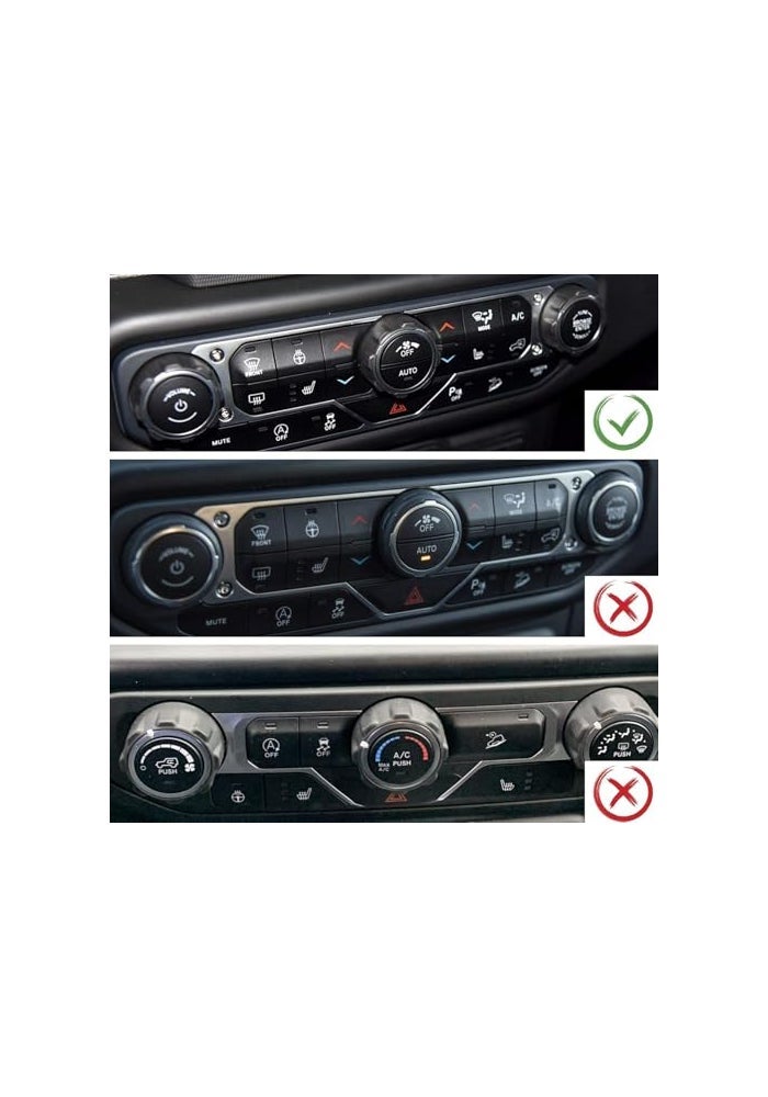 JeCar JL Switch Button Covers Window Control Air Conditioner Headlight Volume Radio Knob Trims Interior Accessories Compatible with Jeep Wrangler JL JLU 20182026 Gladiator JT 20202026 Black - Image 3