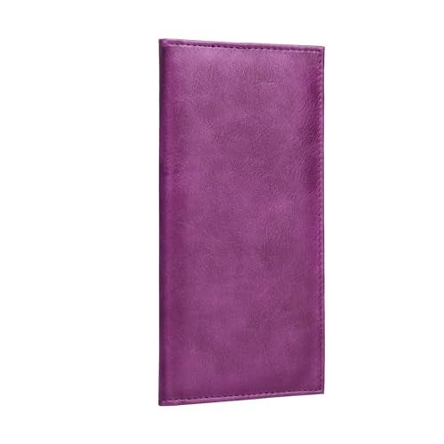 LLi Cufite Leather Checkbook Cover for Top & Side Tear Registers Duplicate Checks with Plastic Insert Flap Card Holder Pen Hoop Slim Wallet for Men Women - Image 1