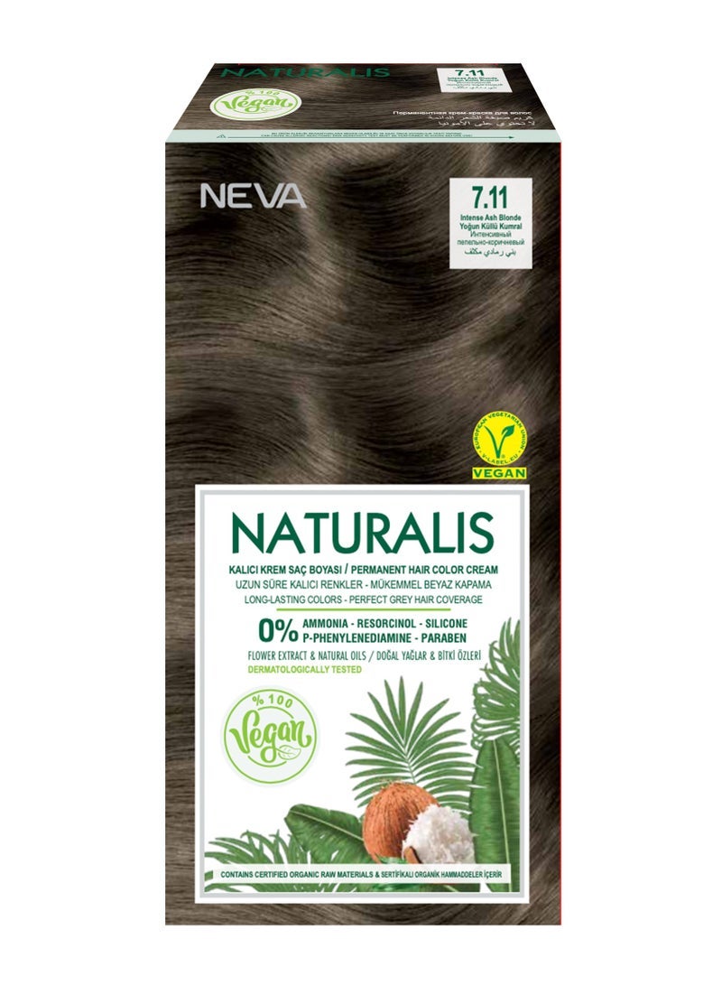 NEVA Naturalis Permanent Hair Color, Vegan,100% Gray Coverage, Organic, No Harmful Chemicals, Ammonia Free, Long-Lasting - INTENSE ASH BLONDE - 7.11 - Image 3