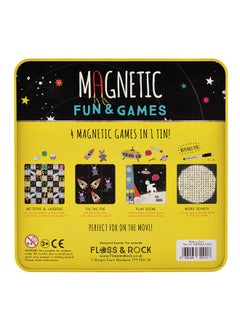 Floss & Rock Magnet Game Space & 4-in-1 Travel Game Tin | Interactive Magnetic Playset & Classic Board Games – Metros & Ladders, Tic Tac Toe, Play Scene & Word Search – Compact, Fun & Educational Game Set for Kids  - Image 1