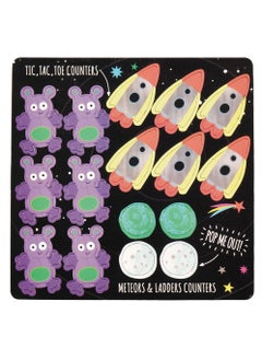 Floss & Rock Magnet Game Space & 4-in-1 Travel Game Tin | Interactive Magnetic Playset & Classic Board Games – Metros & Ladders, Tic Tac Toe, Play Scene & Word Search – Compact, Fun & Educational Game Set for Kids  - Image 4