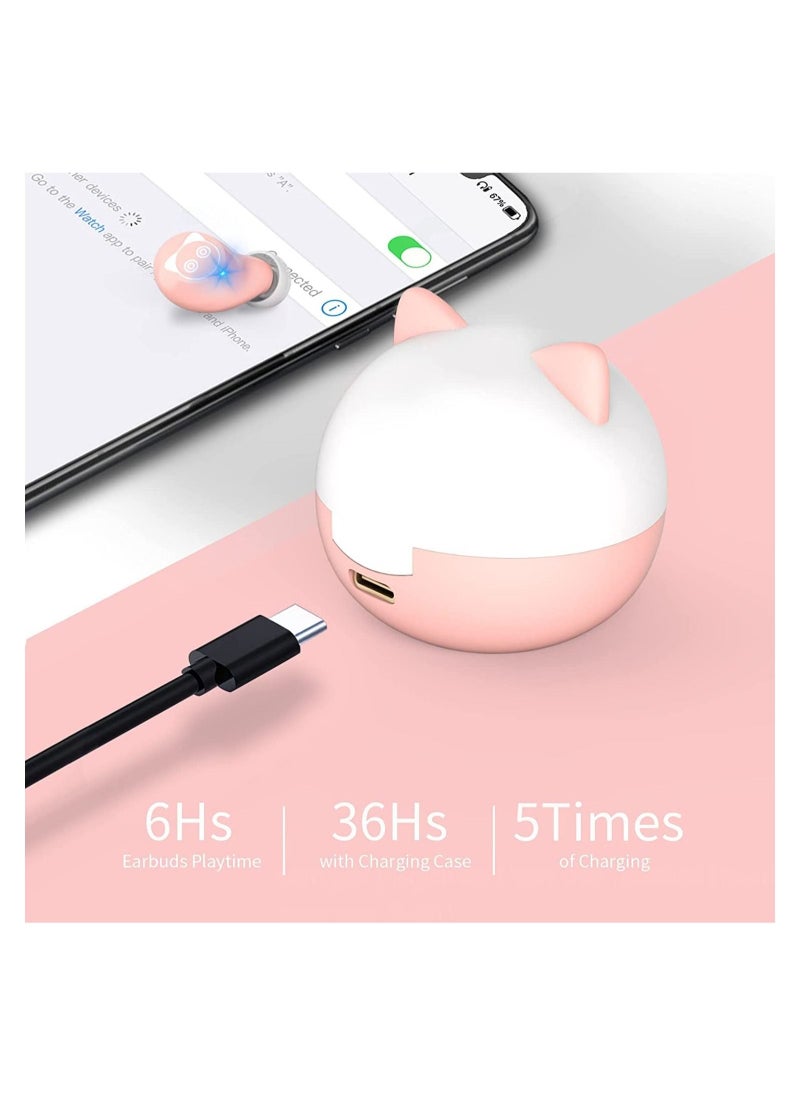 Y&D Wireless Headphones Bluetooth V5.0 HiFi Immersive Bass Fit for Women Girl (Pink)  - Image 2