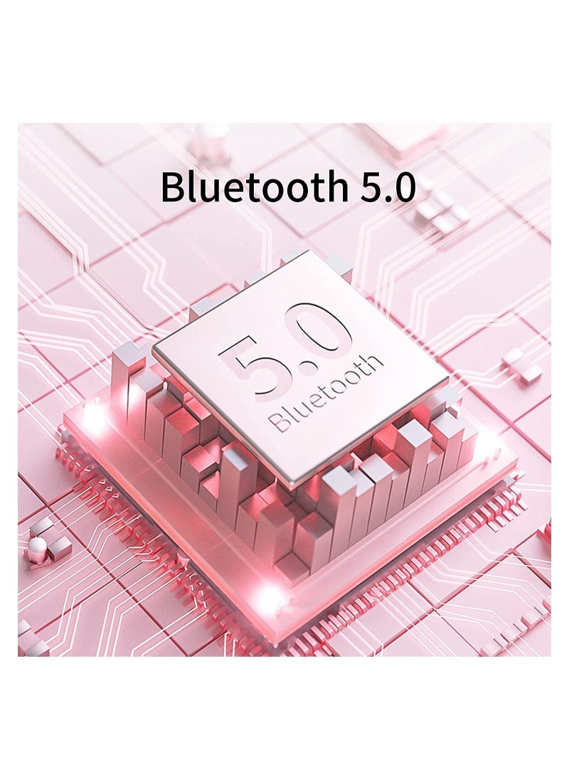 Y&D Wireless Headphones Bluetooth V5.0 HiFi Immersive Bass Fit for Women Girl (Pink)  - Image 5