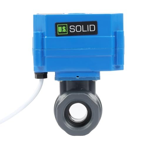 U.S. Solid US Solid 34 UPVC Motorized Ball Valve Plastic Electrical Ball Valve with Standard Port 2 Wire Auto Return 924V ACDC Normally Open - Image 1