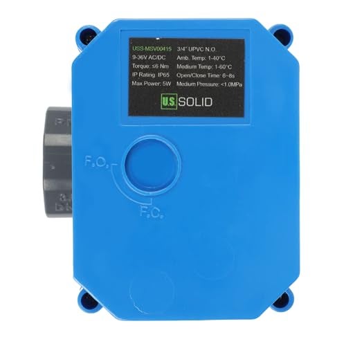 U.S. Solid US Solid 34 UPVC Motorized Ball Valve Plastic Electrical Ball Valve with Standard Port 2 Wire Auto Return 924V ACDC Normally Open - Image 3