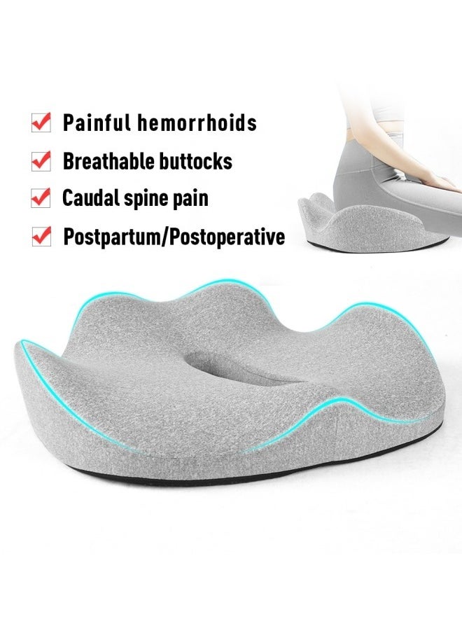 GGEROU - Memory Foam Seat Cushion for Desk Chair, 3D Full Wrap Office Chairs Cushions for Tailbone Pain Relief,Back Pain,Chair Cushion Support for Home, Office and Car Seat Driver 43*36*7cm - Image 1