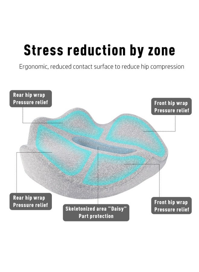 GGEROU - Memory Foam Seat Cushion for Desk Chair, 3D Full Wrap Office Chairs Cushions for Tailbone Pain Relief,Back Pain,Chair Cushion Support for Home, Office and Car Seat Driver 43*36*7cm - Image 1