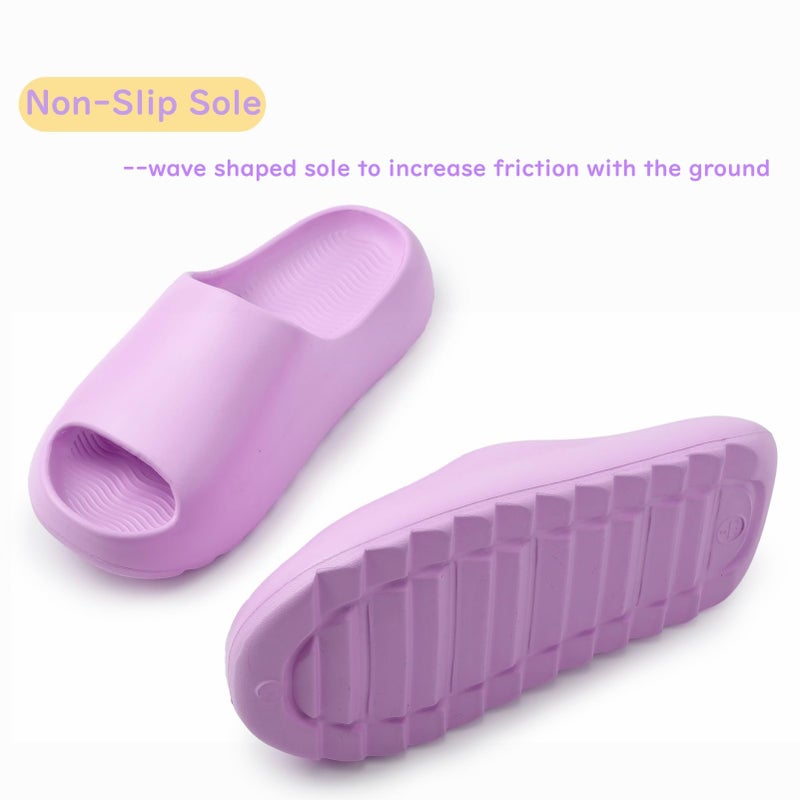 Cushioned Non-Slip Waterproof EVA Slides for Women Men and Kids, Soft Thick Sole Shower Sandals - Image 4