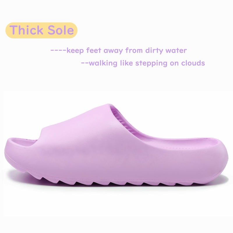 Cushioned Non-Slip Waterproof EVA Slides for Women Men and Kids, Soft Thick Sole Shower Sandals - Image 2