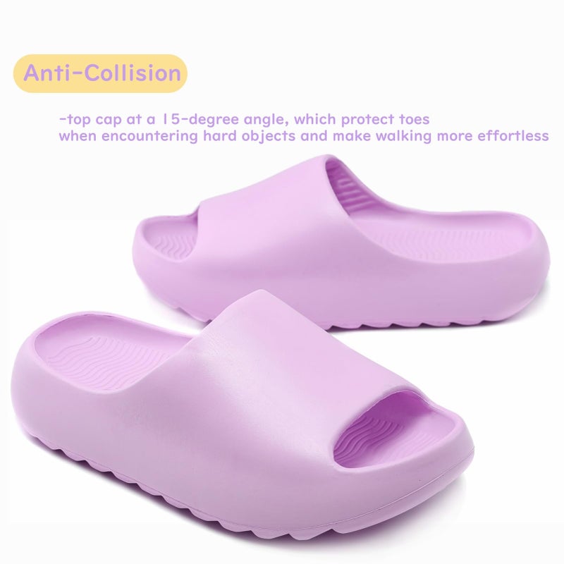 Cushioned Non-Slip Waterproof EVA Slides for Women Men and Kids, Soft Thick Sole Shower Sandals - Image 3