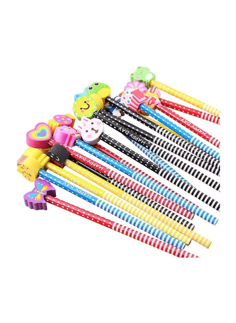 Y&D 12 Pack Animal Eraser Caps for Kids Pencil Cute Colorful School Supplies  - Image 1