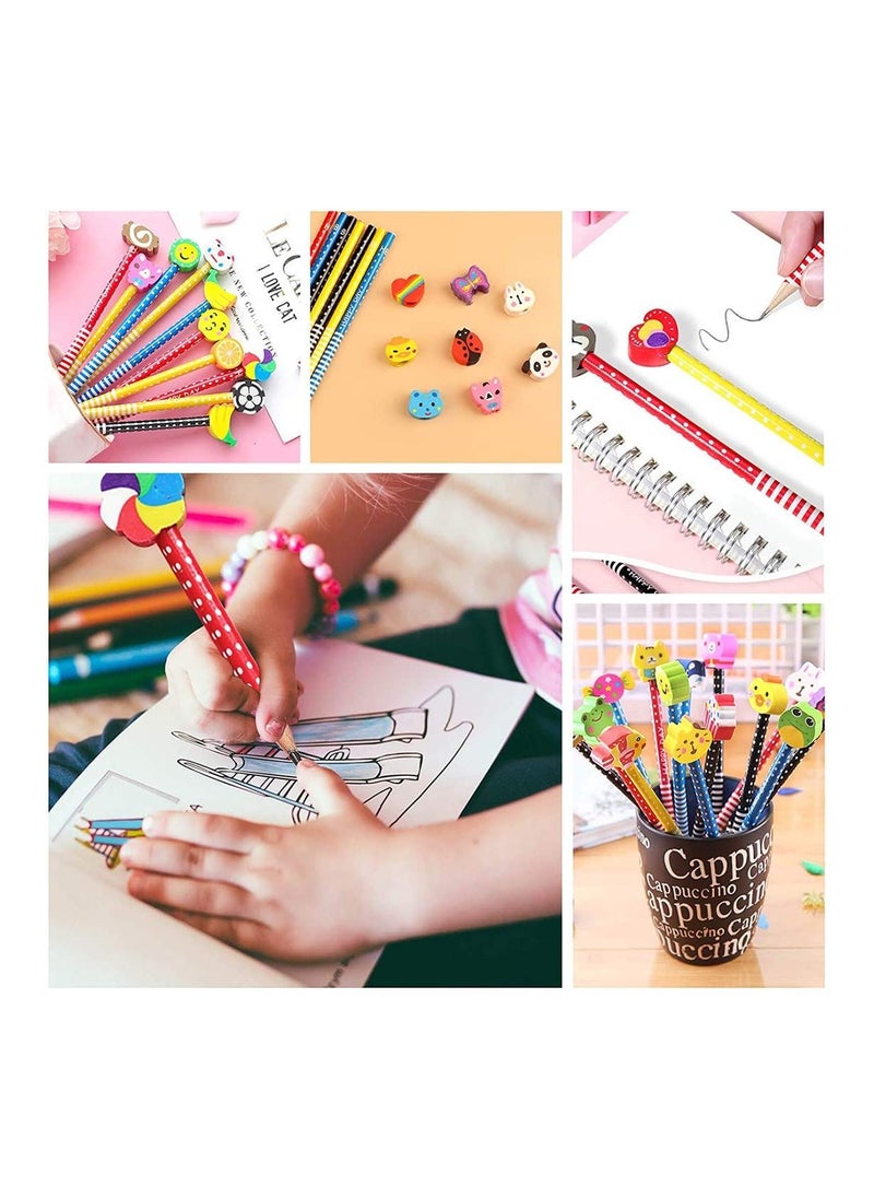 Y&D 12 Pack Animal Eraser Caps for Kids Pencil Cute Colorful School Supplies  - Image 4