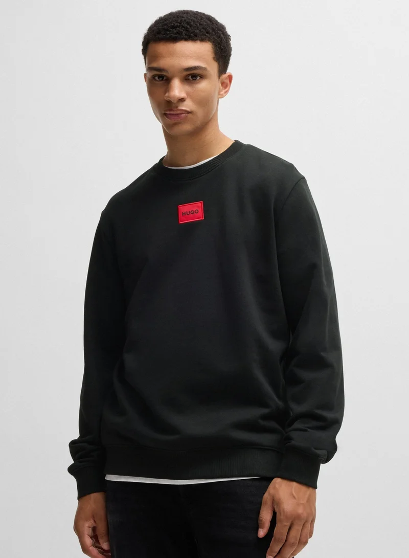 HUGO Contrast-logo T-shirt in cotton jersey