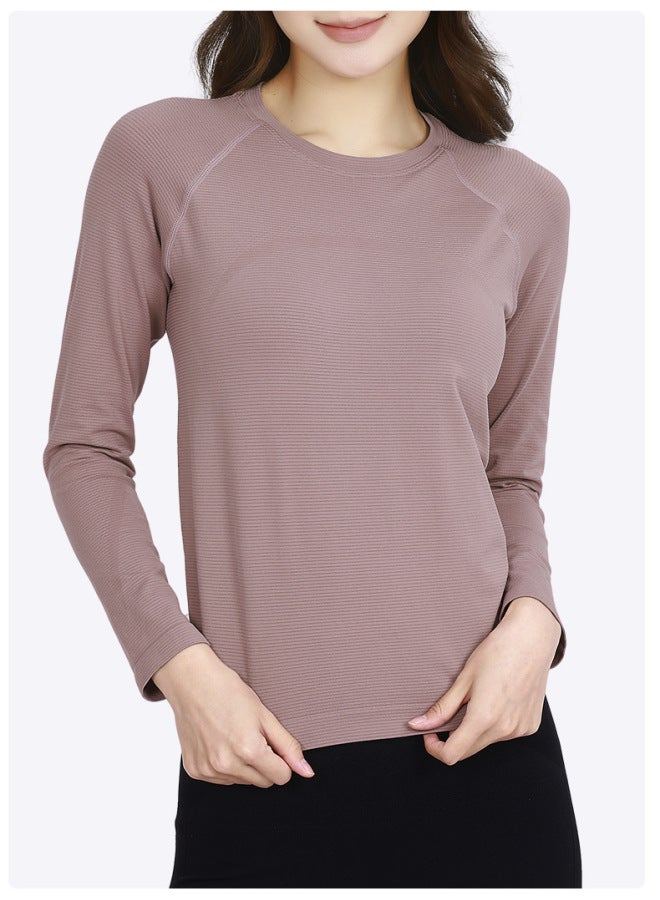 Autumn And Winter Breathable Moisture-wicking Sports Yoga Long-sleeved Women's Outer Wear Running Slimming Fitness Clothing With Chest Pads