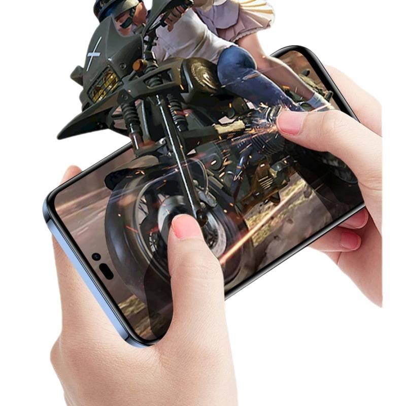 MS Glass Phone Case for iPhone 15 / 15 Plus / 15 Pro / 15 Pro Max with Privacy Screen Protection and Anti-Fingerprint plus Shockproof plus Drop Protection plus Full Screen Coverage in Clear - Image 4