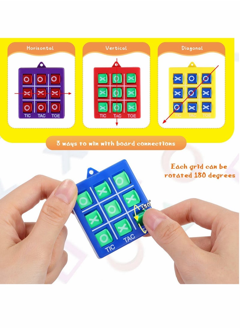 SYOSI - Tic Tac Toe Game Toy, Classic Mini Checkerboard Educational Family Game Toy Set with Keychain, Portable Casual Tabletop Games for Adults and Kids, Party Classroom Games (4 Pcs) - Image 1
