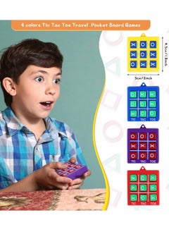 SYOSI Tic Tac Toe Game Toy, Classic Mini Checkerboard Educational Family Game Toy Set with Keychain, Portable Casual Tabletop Games for Adults and Kids, Party Classroom Games (4 Pcs)  - Image 5