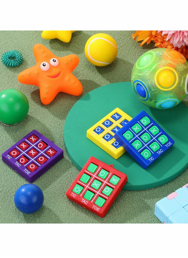 SYOSI - Tic Tac Toe Game Toy, Classic Mini Checkerboard Educational Family Game Toy Set with Keychain, Portable Casual Tabletop Games for Adults and Kids, Party Classroom Games (4 Pcs) - Image 1
