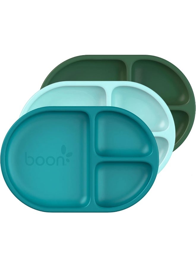 BOON مجموعة أطباق سيليكون بون تشاو - 3 أطباق مقسمة غير قابلة للكسر للأطفال - Image 1