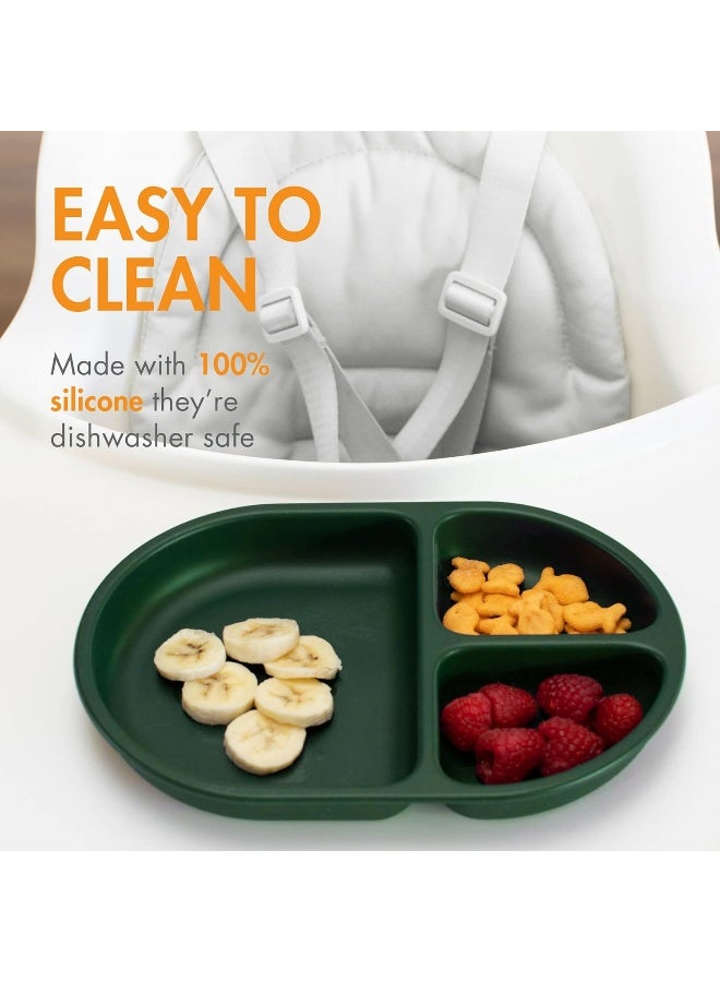 BOON مجموعة أطباق سيليكون بون تشاو - 3 أطباق مقسمة غير قابلة للكسر للأطفال - Image 5