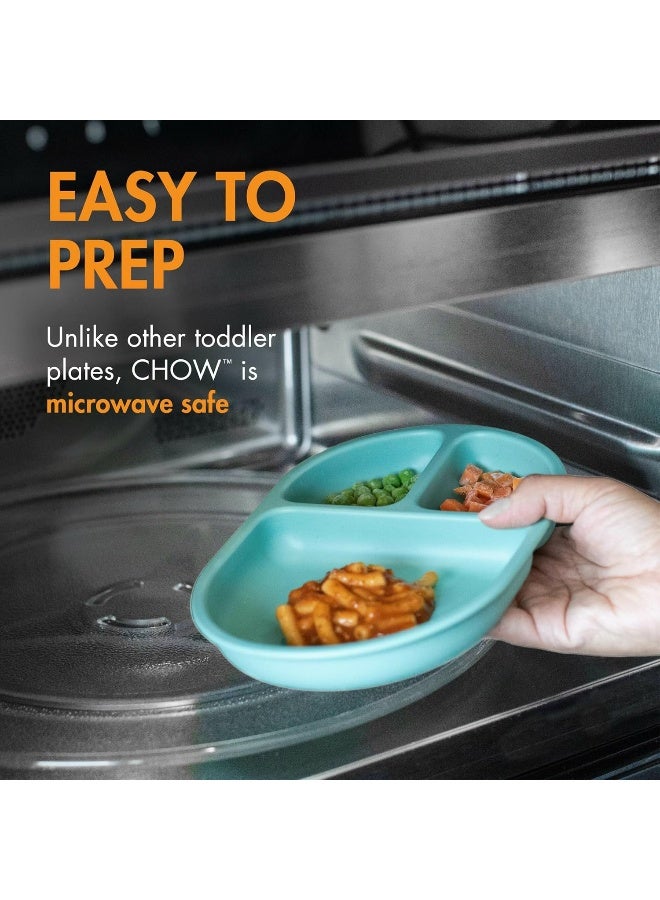 BOON مجموعة أطباق سيليكون بون تشاو - 3 أطباق مقسمة غير قابلة للكسر للأطفال - Image 4