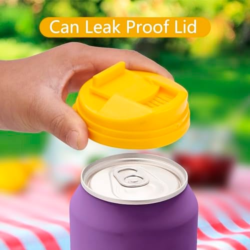 HiempTru 4 Pack Reusable Drink Covers, Can Covers for Soda Cola Can Lid Covers Round Protector, Reusable Pop Can Plastic Lid Fit Standard Soda Drink Beer Juice Beverages Cans Storage 2.4 Inch - Image 5