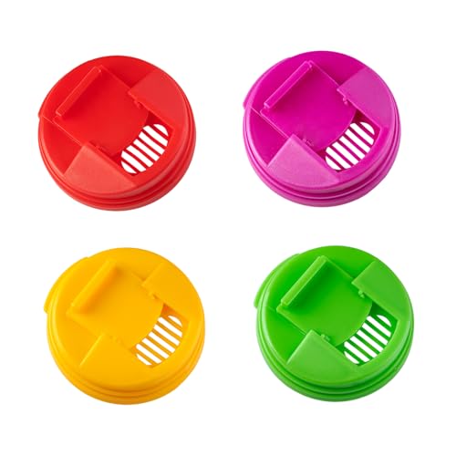HiempTru 4 Pack Reusable Drink Covers, Can Covers for Soda Cola Can Lid Covers Round Protector, Reusable Pop Can Plastic Lid Fit Standard Soda Drink Beer Juice Beverages Cans Storage 2.4 Inch - Image 1