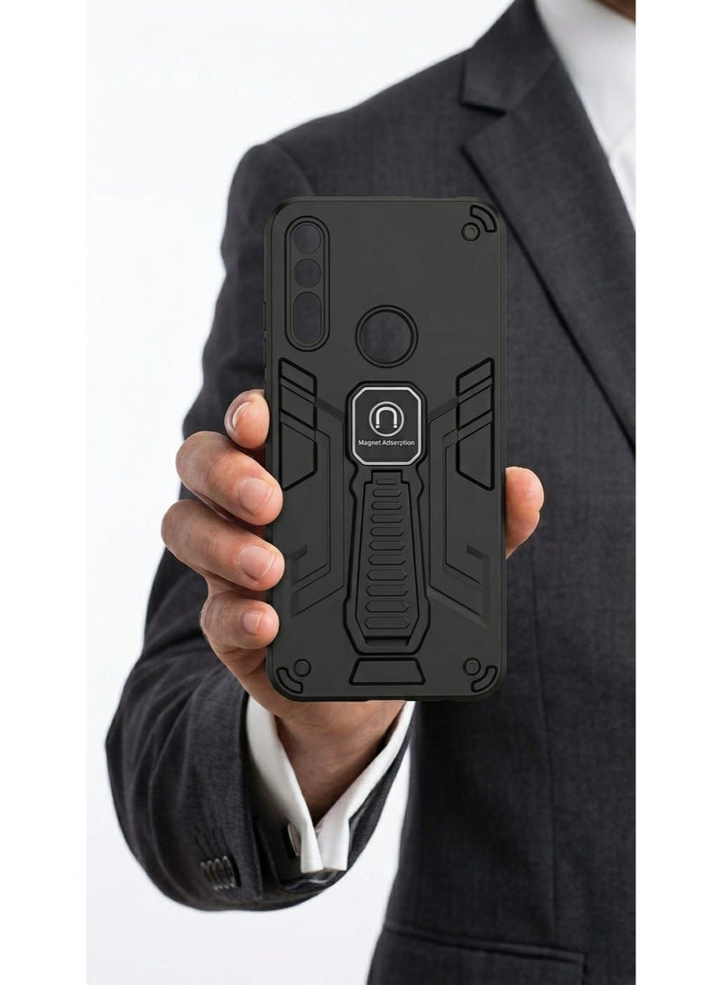 A highly durable, shock-resistant back cover with a built-in kickstand and magnetic adhesive. Compatible With phone HUAWEI Y9 Prime ,An Excellent Choice For Those Who Appreciate Luxury. - Image 2